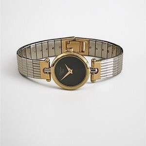 Dior Gold and Silver Watch with Black Dial